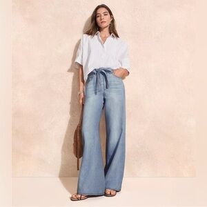 LOFT Striped Henley Dolman Top, Size S